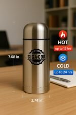 CIGACOR Stainless Steel Insulated Bottle – 12oz Coffee Travel Mug – Keeps Drinks Hot for 12 Hours & Cold for 24 – Leakproof Lid – Fits Car Cup Holders – Ideal for Office, Gym & Travel - Image 3