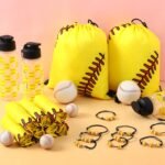 36 Pcs Softball Party Favors Sports 18 oz Reusable Water Bottles Flip Top with Leak Proof Gift Set Include Drawstring Goodie Bag Bracelet for Softball Team Gift Accessories Supplies - Image 5