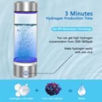 Hydrogen Water Bottle, Portable Rechargeable Hydrogen Water Bottle Generator [Gifts for Him Her], Hydrogen Water Machine for Home Travel Office Exercise (Silver) - Image 3