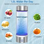 Hydrogen Water Bottle, Portable Rechargeable Hydrogen Water Bottle Generator [Gifts for Him Her], Hydrogen Water Machine for Home Travel Office Exercise (Silver) - Image 4