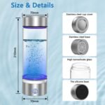 Hydrogen Water Bottle, Portable Rechargeable Hydrogen Water Bottle Generator [Gifts for Him Her], Hydrogen Water Machine for Home Travel Office Exercise (Silver) - Image 6