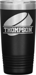 Personalized Hockey Tumbler With Name - Hockey Cup - 20oz Insulated Engraved Stainless Steel Hockey Travel Mug - Hockey Gift Pink - Image 3