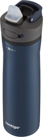 Contigo Ashland 2.0 Leak-Proof Water Bottle with Lid Lock and Angled Straw, Dishwasher Safe, Interchangeable Lid, 24oz, Blueberry - Image 3