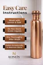 100% Copper Water Bottle, Plain Classic Finish Design, (34 Oz/1000ml), Ayurvedic Copper Bottle for Drinking water with Nature Health Benefits, Leak-Proof, Durable & Eco-friendly - Image 4