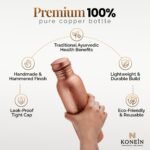 100% Copper Water Bottle, Plain Classic Finish Design, (34 Oz/1000ml), Ayurvedic Copper Bottle for Drinking water with Nature Health Benefits, Leak-Proof, Durable & Eco-friendly - Image 5