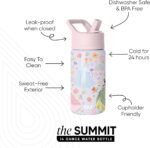 Simple Modern Kids Summit Water Bottle with Straw Lid | Disney 14oz Stainless Steel Cup Insulated Tumbler for Girls, School | Princess Tapestry - Image 3
