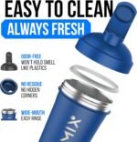 VELOMIX 24 oz Stainless Steel Shaker Bottle with Wire Whisk - Leakproof, No Clumps, Odor Resistant Metal Shaker Bottle, Insulated Shaker Cups for Protein Shakes, Pre Workout and Smoothie(Blue) - Image 7