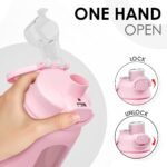 SANDJEST Glass Water Bottle with Silicone Sleeve 24oz with Lid, Motivational Time Marker, Drinking Hydration Glass Bottles for Men Women, Gym Travel Sports (Pink) - Image 3