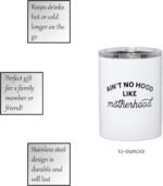 Santa Barbara Design Studio SIPS Drinkware Stainless Steel Travel Tumbler, 12-Ounces, Ain't No Hood Like Motherhood - Image 4