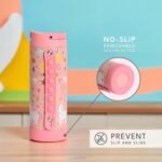 Elemental Iconic Kids Water Bottle for School - 100% Leak-Proof Insulated Water Bottles with Straw Lid & Pop-It Handle for Boys & Girls - Triple-Wall Insulated & BPA-Free, 14oz – Pink Unicorn - Image 4