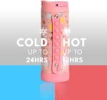 Elemental Iconic Kids Water Bottle for School - 100% Leak-Proof Insulated Water Bottles with Straw Lid & Pop-It Handle for Boys & Girls - Triple-Wall Insulated & BPA-Free, 14oz – Pink Unicorn - Image 5