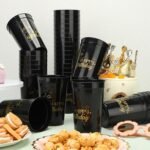 Zhehao 30 Pcs Reusable Happy Birthday Cups 12 oz Plastic Tumblers Stadium Cups Birthday Shot Glasses for Women Men Anniversary Party Favors(Black) - Image 5