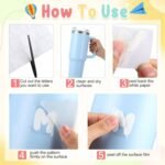 6 Pcs UV DTF Cup Wrap Letters Custom Transfer Letter Stickers Personalized Vinyl Name Decals for Tumbler Glass Cups Laptop Water Bottle Car Notebooks Window DIY Crafts - Image 3