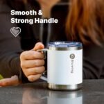 Insulated Coffee Mug with Lid, 12 oz Travel Coffee mug with handle Double Wall Stainless Steel Travel Tumbler Cup, Spill Proof (Fuchsia Red) - Image 4