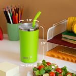 Kids Insulated Cup with Leak Proof Lid -12 oz Stainless Steel Tumbler with Straw-Reusable Metal Drink Water Cup, BPA Free(Purple) - Image 5