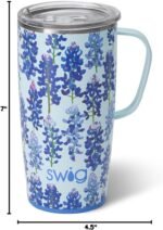 Swig Life 22oz Travel Mug, Insulated Tumbler with Handle and Lid, Cup Holder Friendly, Dishwasher Safe, Stainless Steel, Travel Coffee Cup, Insulated Mug with Lid (Bluebonnet) - Image 5