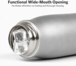 Small Water Bottle 12 oz, Dusgut Insulated Water Bottle,Stainless Steel,Wide Mouth Portable Lid,Silver - Image 3