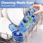 Kids Water Bottle for School, 20 Oz Plastic Straw Water Bottle with Silicone Spout and Leakproof Cover, Dishwasher Safe (Dinosaur) - Image 5