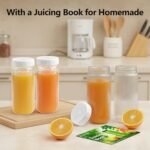 Ruckae 16oz Juice Bottles,Ribbed Glass Juicing Bottles with Lids,Smoothie Cup Lids and Straws,Water Bottle Mason Jar Drinking Glasses for Juicing,Smoothies,Kombucha (Clear-10 pack) - Image 6