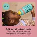 Tommee Tippee Active Straw Toddler Cups, 9 oz, Insulated Sippy Cups For Toddlers 1-3, Silicone Straw and Leak-Proof Valve, Yellow and Green, Pack of 2 - Image 3