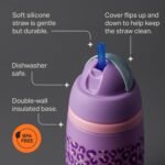 Tommee Tippee Active Straw Toddler Cups, 9 oz, Insulated Sippy Cups For Toddlers 1-3, Silicone Straw and Leak-Proof Valve, Yellow and Green, Pack of 2 - Image 4