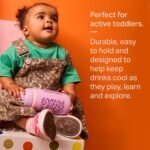 Tommee Tippee Active Straw Toddler Cups, 9 oz, Insulated Sippy Cups For Toddlers 1-3, Silicone Straw and Leak-Proof Valve, Yellow and Green, Pack of 2 - Image 5