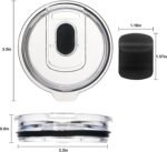 20 oz Tumbler Lid, 2 Pack Replacement Lids Compatible for YETI 20 oz Tumbler 10/24 oz Mug and 10 oz Lowball, Travel Spill Proof Cup Lids Covers with Magnetic Slider Switch, BPA Free - Image 3