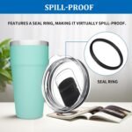 20 oz Tumbler Lid, 2 Pack Replacement Lids Compatible for YETI 20 oz Tumbler 10/24 oz Mug and 10 oz Lowball, Travel Spill Proof Cup Lids Covers with Magnetic Slider Switch, BPA Free - Image 7