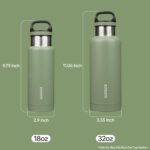 BJPKPK Insulated Water Bottle 32OZ Stainless Steel Water Bottle with Handle Double Walls Vacuum Insulated BPA Free Flask,Forest Green - Image 4