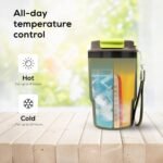 Insulated 16oz Stainless Steel Tumbler Mug Leakproof Double Walled Vacuum Thermal Coffee Cup with 2-in-1 Straw & Lid, Cupholder-Friendly Travel Mug for Hot & Cold Drinks (Olive Green) - Image 4