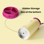 BOTTLE BOTTLE 16 oz sports water bottle stainless steel insulated kids water bottle with straw and pills holder for gifts and school（milkshake yellow） - Image 3