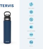 Tervis Christmas Holiday Season Tree Star Triple Walled Insulated Tumbler Travel Cup Keeps Drinks Cold, 24oz Wide Mouth Bottle, Stainless Steel - Image 4