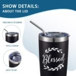 ATHAND Christian Tumbler,20oz Stainless Steel Tumbler with Lid,Straw and Brush,Blessed Motivational Water Bottle,Christian Gifts Tumblers For Women Men,Religious Gifts for Mom, Friends - Image 5
