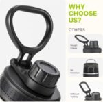 16 oz Water Bottle Stainless Steel Vacuum Insulated Wide Mouth Sports Flask, 2 Pack Water Bottle with Leakproof Spout Lid (Orange-Black) - Image 5