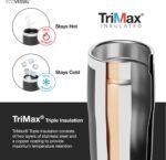 EcoVessel METRO TriMax Vacuum Insulated Stainless Steel Tumbler Cup, Coffee Mug with Slider Lid - 16 oz (Black Shadow) - Image 4