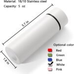 5 oz Mini Water Bottle Cute Water Bottle - Insulated Stainless Steel Bottle - Keeps Cold for 12 hours, Hot for 6 hours - White - Image 3