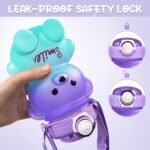 Bear Water Bottle, 32oz Cute Kawaii Teddy Bear Water Bottle with Straw & Adjustable Strap, Leak-Proof, Light Weight, BPA-Free, Durable & Safe Plastic Drinking Cup for Kids & Girls (Pink) - Image 5