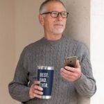TEEZWONDER Gifts for Dad from Daughter Son - 20 oz Stainless Steel Insulated Coffee Tumbler with Lid - Birthday Gifts for Dad Who Wants Nothing, Mens Birthday Gift Ideas - Image 9