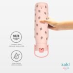 Zak Designs Harmony Water Bottle Benefiting St. Jude, For Travel or At Home, 32oz Stainless Steel is Leak-Proof When Closed and Vacuum Insulated with Straw Lid and Carry Handle (Purple Ombre) - Image 5