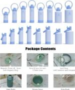 32 oz Insulated Water Bottle with 2 Lids (2-in-1 Straw & Spout Lid, Magnetic Lid), Slim Water Bottle with Strap, Stainless Steel Water Bottle for Hiking, Gym, Travel, BPA-Free, Light Blue - Image 3