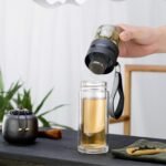 Glass Tea Infuser Bottle, 500ml Double Layer Glass Tea Bottle 16oz Portable Glass Water Bottle Travel Mug with Strainer for Loose Leaf Tea - Image 3