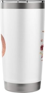 Letter D Initial Floral monogram Travel Coffee Cup Mug Stainless Steel Insulated Tumbler - Image 3