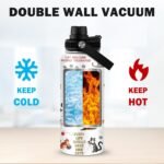 Cats Gifts for Women, 32 oz Insulated Water Bottle, Stainless Steel Sports Travel Bottles, Cute Cat Water Bottles Gifts for Cat Lovers (1pcs) - Image 6