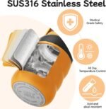 QWE Insulated Water Bottle with Straw&Lids,1000ml/32oz Vacuum Sealed water Bottles,Double Drinking,Stainless Steel Tumbler with Handle,Leak Proof,BPA Free,for Travel,Outdoors,Camping,Gym(OrangeBlack) - Image 5