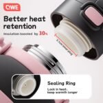 QWE Insulated Water Bottle with Straw&Lids,1000ml/32oz Vacuum Sealed water Bottles,Double Drinking,Stainless Steel Tumbler with Handle,Leak Proof,BPA Free,for Travel,Outdoors,Camping,Gym(OrangeBlack) - Image 6