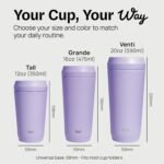 TOPL To Go Coffee Cup – Insulated Travel Coffee Mug with 360° Leak‑Safe Lid, Stainless Steel Coffee Tumbler for Hot/Cold, Spill‑Resistant, BPA‑Free - Lavender, 16 oz - Image 4