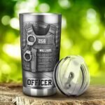 Serve And Protect Personalized Police Officer Tumbler Custom Name Law Enforcement Gift For Him Coffee Travel Mug Retirement Graduation Present Sheriff Deputy Stainless Steel Insulated Cup - Image 3