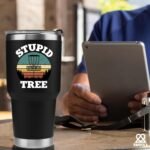 Panvola Stupid Tree Funny Disc Golf Player Vacuum Insulated Tumbler Retro Stainless Steel With Removable Lid Drinkware (30 oz) - Image 5