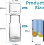 Wikapy Bedside Water Carafe and Glass Set With Silicone Coaster for Nightstand, Bedroom, 18 OZ Clear Mouthwash Dispenser for Bathroom - Image 4