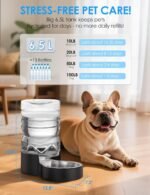 1.7 Gallon Automatic Dog Water Dispenser【Wide Mouth for Easy Hand-in Cleaning】【Removable Stainless Steel Bowl】, Gravity Refilling Large Capacity for Cats and Dogs, Multi-Pet Homes - Image 3